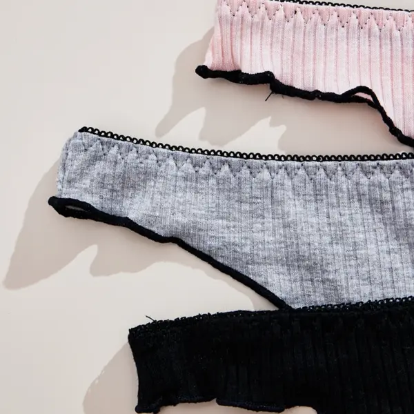 Comfortable Cotton Women's Thongs Set - Image 3