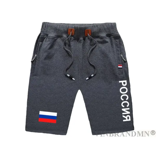Russian Federation Flag Men's Beach Shorts RU - Image 3