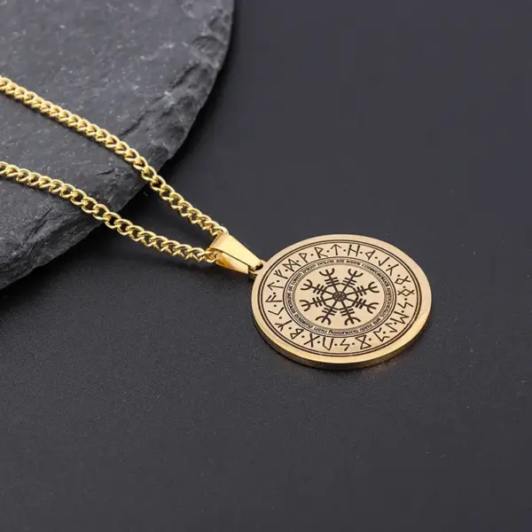 Vintage Nordic Rune Compass Necklace AL18514 - Image 7
