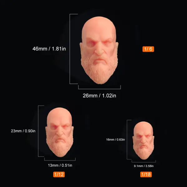 Unpainted 1/6-1/18 Anime Head Sculpt for DIY Fans - Image 16