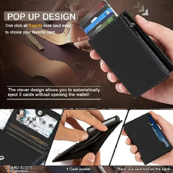 Men's RFID Blocking Slim Carbon Fiber Wallet - Image 4
