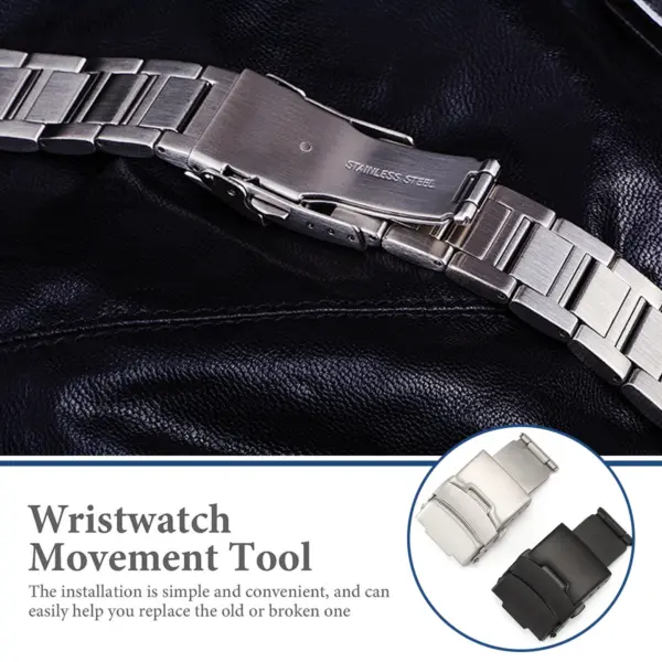 18/20/22mm Stainless Steel Watchband Clasp with Tools - Image 5