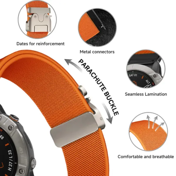 Nylon Quick Fit Strap for Garmin Fenix 7X and More - Image 6
