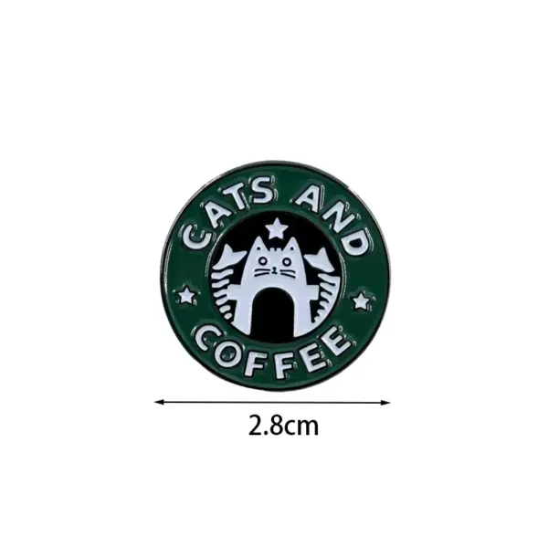 Cat Coffee Brooch Enamel Animal Pin Accessories - Image 6