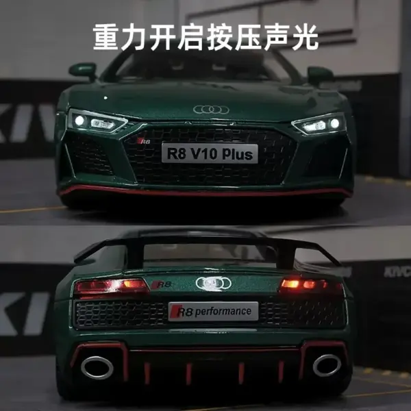 1:24 Audi R8 V10 Plus Diecast Model Car - Image 6