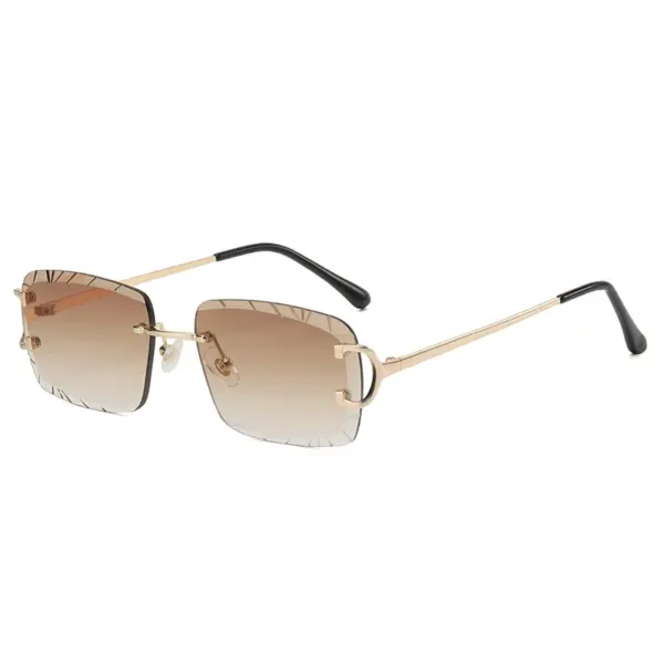 Square Rimless Metal Sunglasses Model 6018 - Image 13
