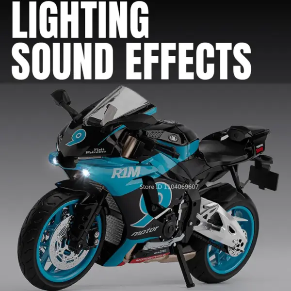 1:9 R1M HONDA CBR1000RR Diecast Motorcycle Model for Kids - Image 5