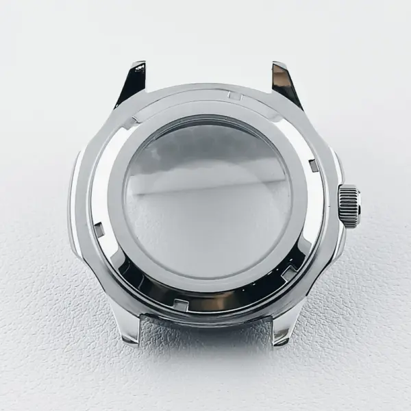 39.5mm Silver Black NH35 Watch Case with Sapphire Glass - Image 2