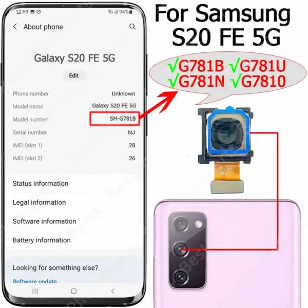 Samsung Galaxy S20 FE Rear Camera Module G780F G780G G781B - Image 11