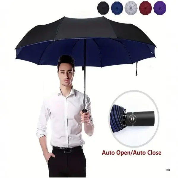 Automatic Double Layer Umbrella 10 Ribs for Adults - Image 10