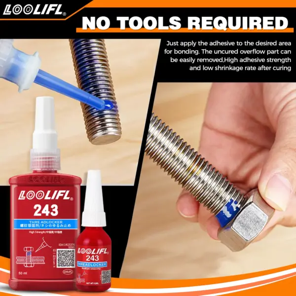 LOOLIFL 243 Threadlocker Fast Drying Adhesive 10ml - Image 4