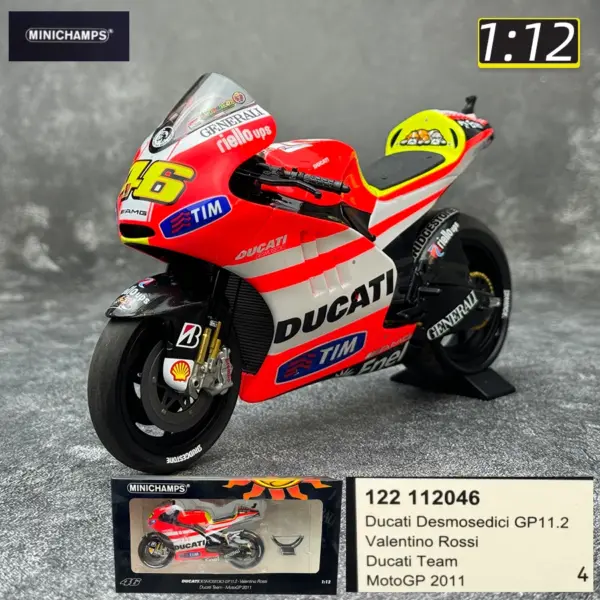 1/12 YZR-M1 RC213V Ducati GP11 Diecast Motorcycle - Image 14