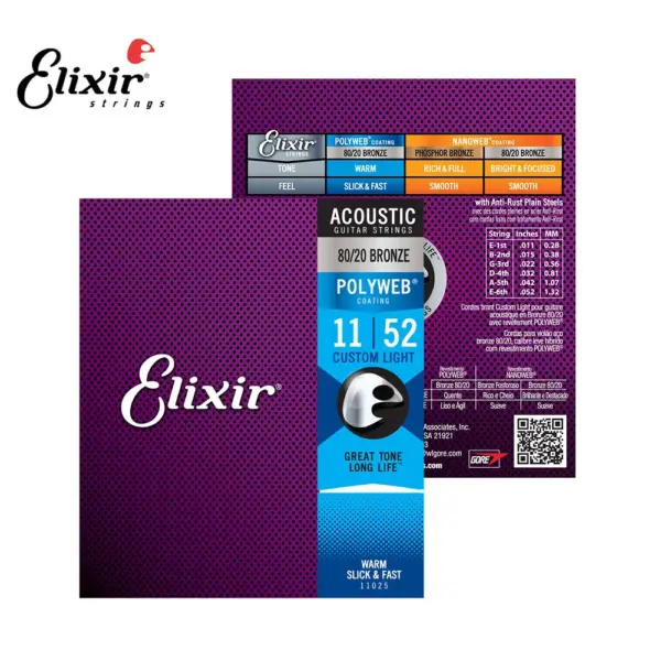 12-Pack Elixir Nanoweb Guitar Strings 80/20 Bronze - Image 12