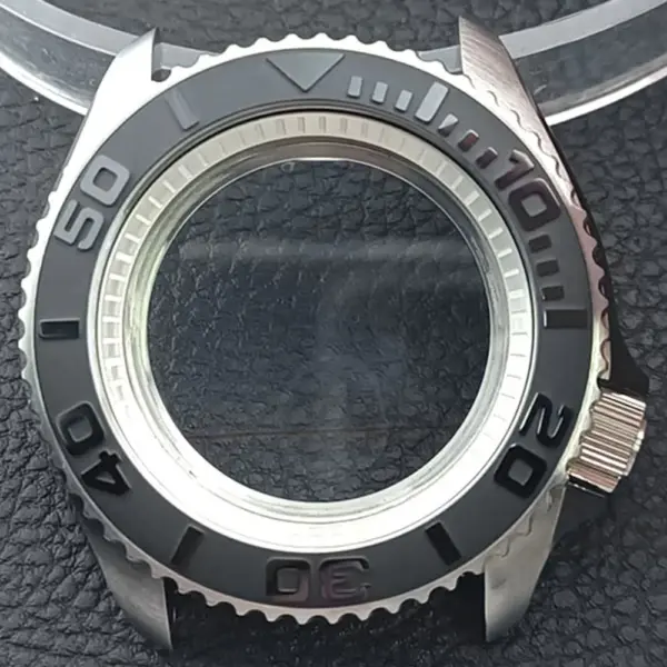 41.5mm Sapphire Crystal Watch Case for NH 35/36 Black Matte Finish - Image 8