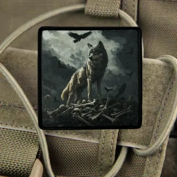 Tactical Wolf Printing Patch Hook & Loop for Clothing - Image 5