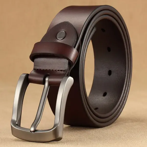 Elegant men's alloy buckle leather belt - Image 2