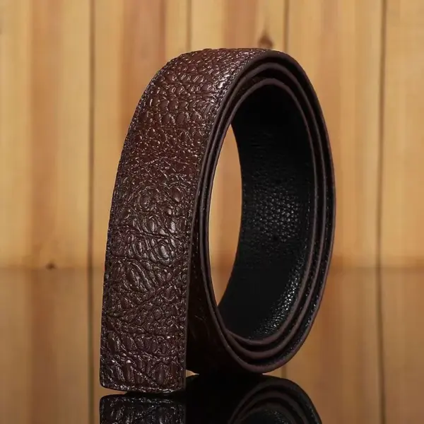 Leather Crocodile Pattern Men's Belt - Image 2