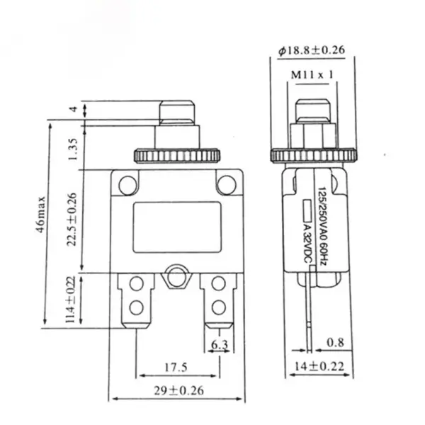 2A-20A Circuit Breaker Overload Switch - Image 2