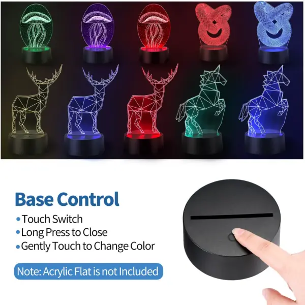 10/15 Pcs Adjustable 3D Night LED Lamp Bases - Image 3
