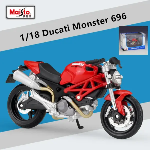 Maisto 1:18 Ducati Monster 696 Diecast Motorcycle - Image 7