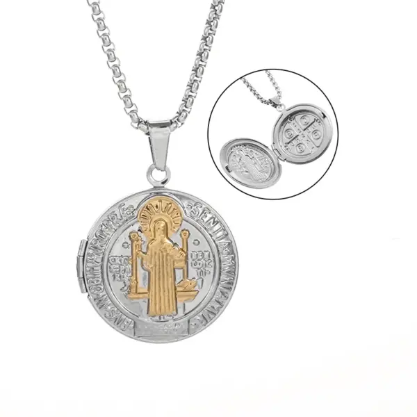 Vintage Christian Cross Stainless Steel Pendant AL20401 - Image 24