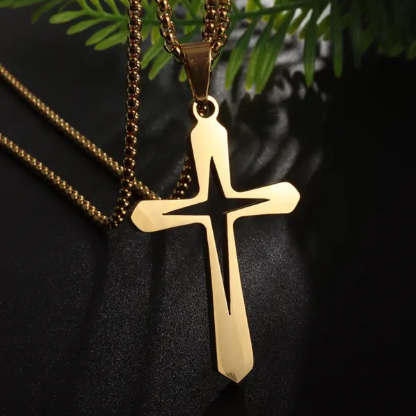 Vintage Christian Cross Stainless Steel Pendant AL20401 - Image 18