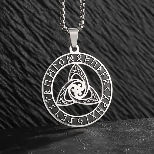 Vintage Nordic Rune Compass Necklace AL18514 - Image 9