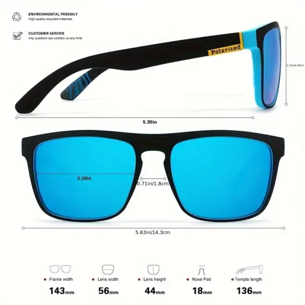 Vintage Square Polarized Sunglasses for Men Women - Image 5