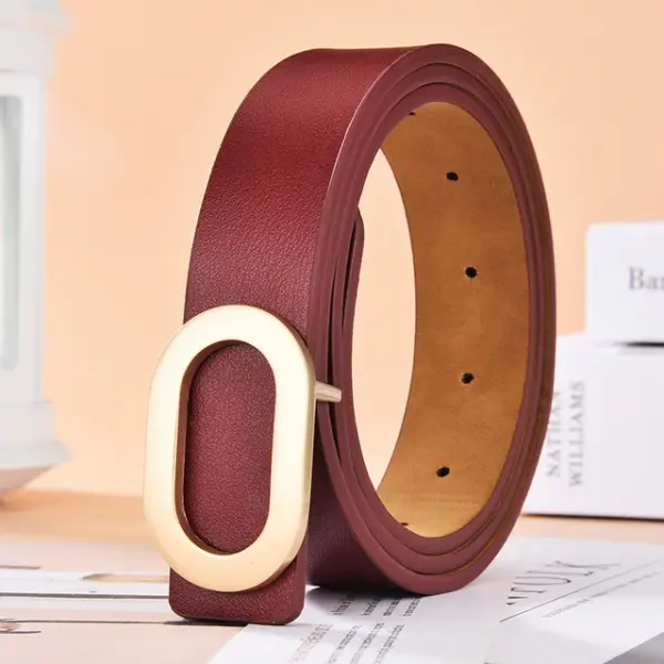 Luxury Leather Women's Belt with Square Buckle - Image 7