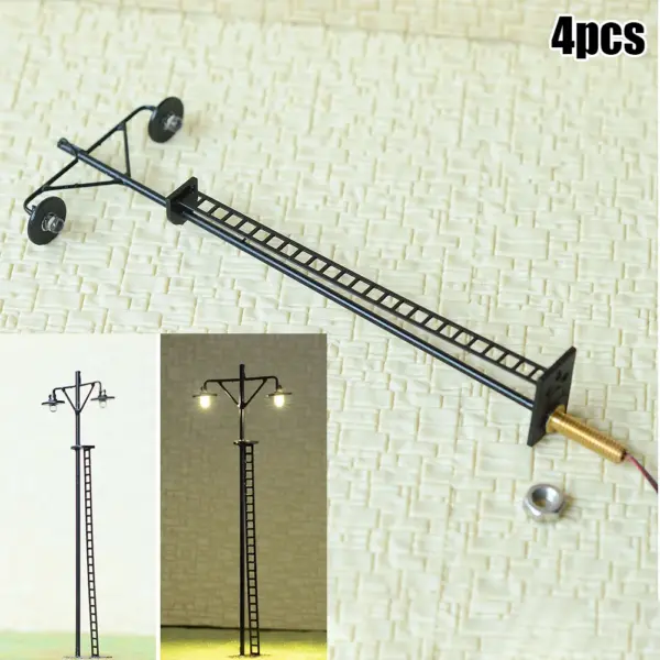 4-Piece HO Scale LED Yard Light Set - Image 3
