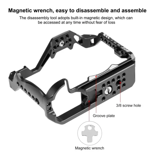 PULUZ Aluminum Camera Cage for Canon EOS R7 - Image 4