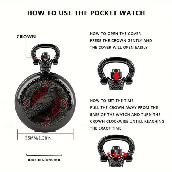 Vintage Crow Pocket Watch SOXY Model XM260 - Image 5