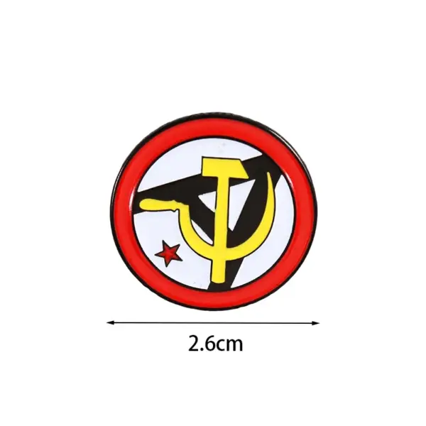 Star Hammer Sickle Badge Enamel Pin Fashion Jewelry - Image 6