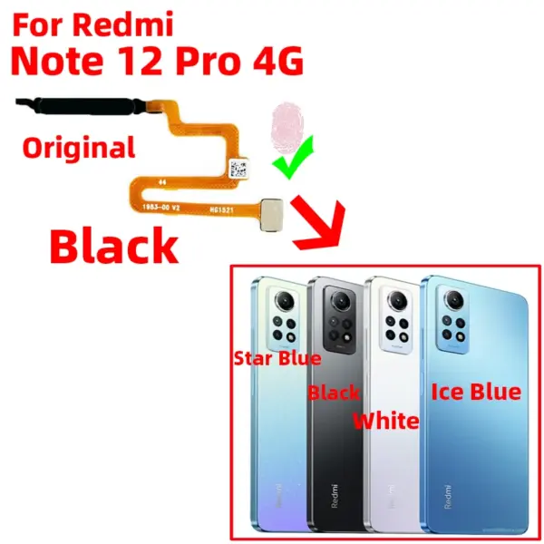 Original Fingerprint Sensor Replacement for Xiaomi Redmi Note 12 Pro 4G - Image 2