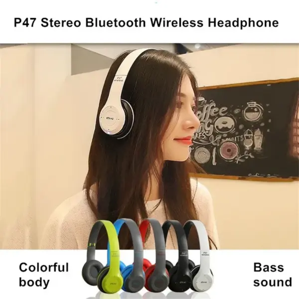 P47 Bluetooth 5.0 Wireless Over-Ear Headphones - Image 4