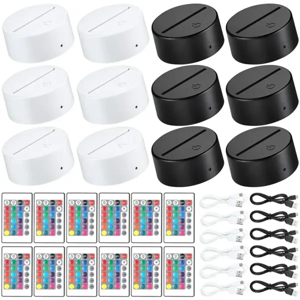 16-Color 3D LED Lamp Base for Atmosphere - Image 2