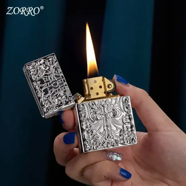 ZORRO Embossed Copper Kerosene Lighter - Image 3