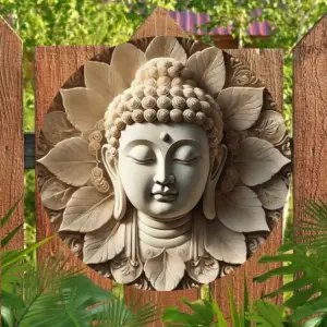 Round Buddha Head Wooden Plaque for Home Decor 8 S5a9ed2c675244412a8f51cdedf6c24b3E
