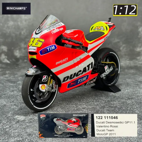 1/12 YZR-M1 RC213V Ducati GP11 Diecast Motorcycle - Image 19