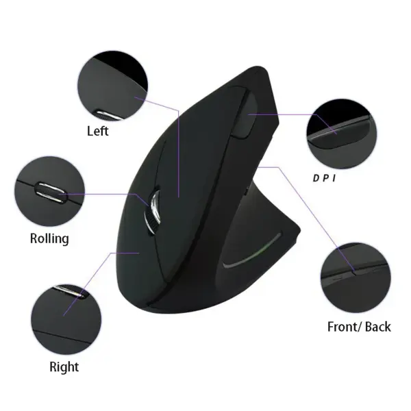 Ergonomic Wireless Vertical Mouse for Both Hands - Image 2