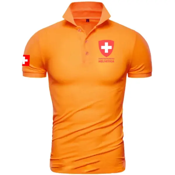 Swiss Confederation Men’s Short Sleeve Polo Shirt - Image 14