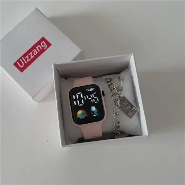 Pink LED Sports Watch with Silicone Strap - Image 12