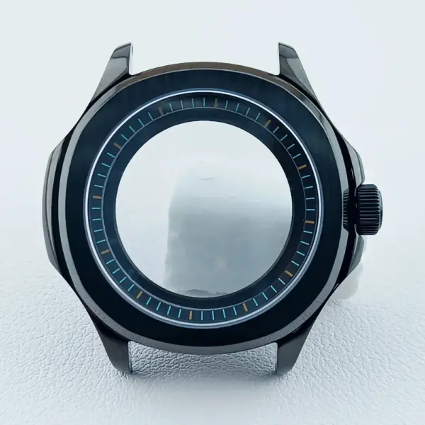 39.5mm Silver Black NH35 Watch Case with Sapphire Glass - Image 15