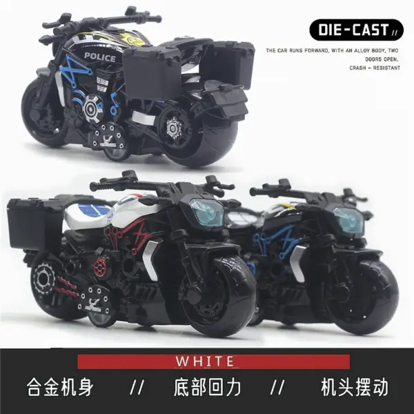 36 Alloy Devil Motorcycle Police Car Model - Image 4