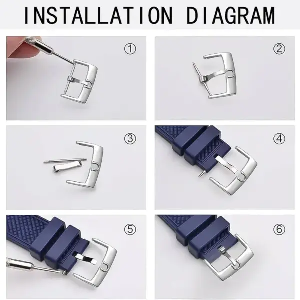 Stainless Steel Watch Buckle for Leather Straps - Image 5