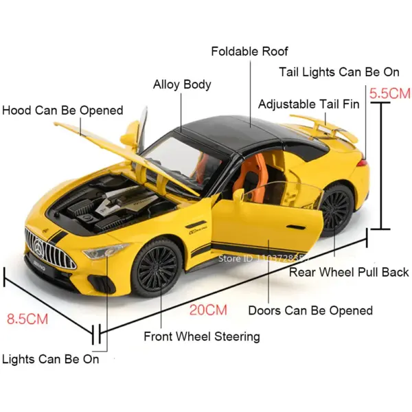 1:22 Scale Z4 SL63 Alloy Diecast Toy Car with Sound and Light - Image 6