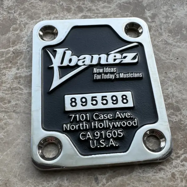 Ibanez Chrome Guitar Neck Plate with Screws - Image 4
