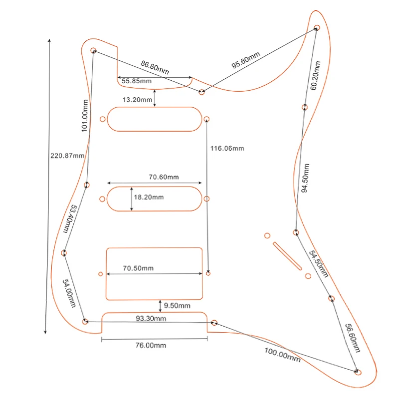 Custom HSS PAF Guitar Pickguard for Fender Strat 6 Custom HSS PAF Guitar Pickguard for Fender Strat - Image 6