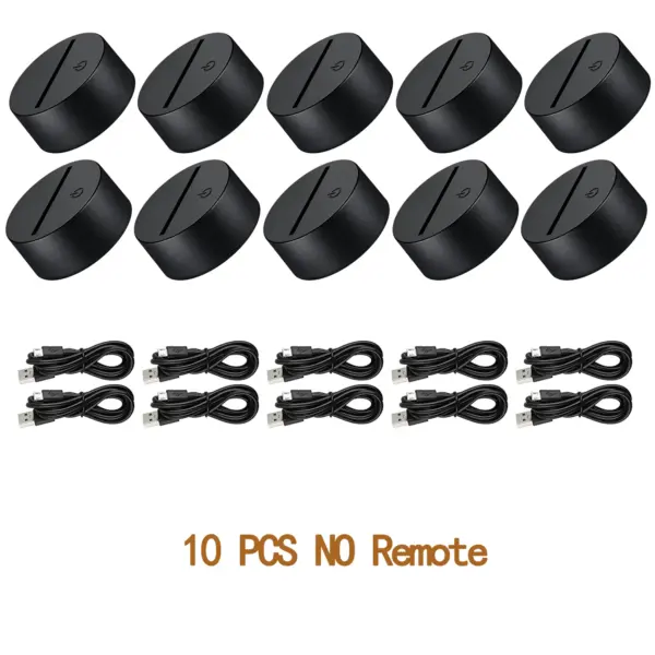 Set of 3D LED Acrylic Lamp Bases with Remote - Image 15