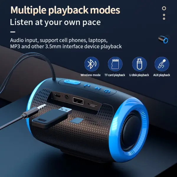 Outdoor Waterproof Portable Bluetooth Speaker with TWS - Image 5